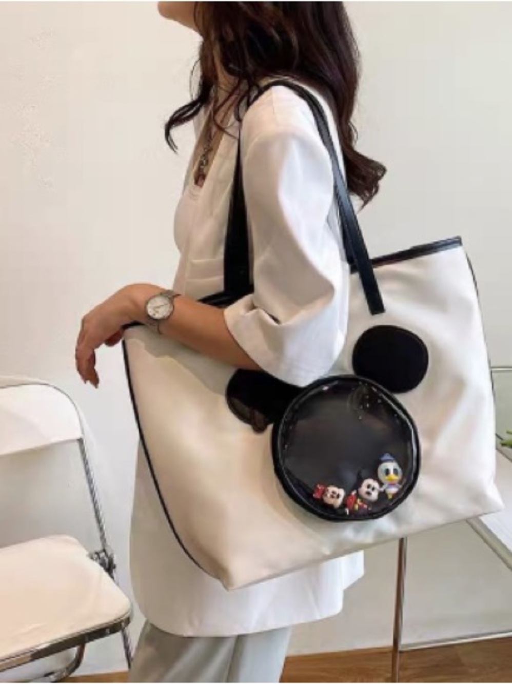 Mickey Mouse Silhouette Ita Tote Bag,